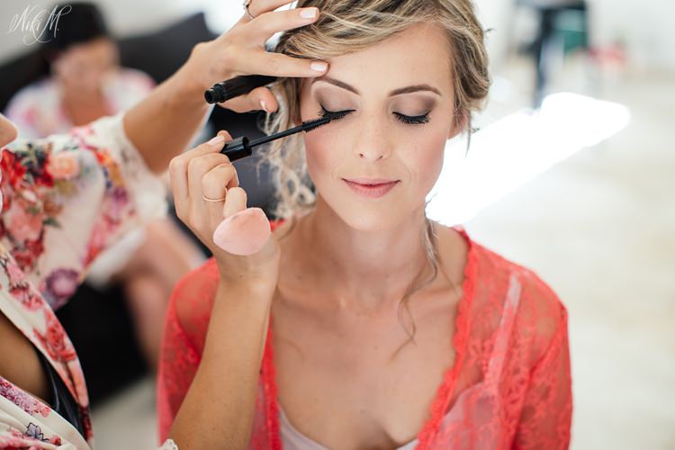 Tammy has make-up done by Estelle Pretorius for her wedding at The Rose Barn