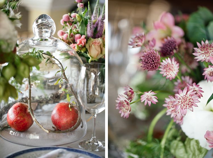 Adding pomegranates and fruit to your wedding decor