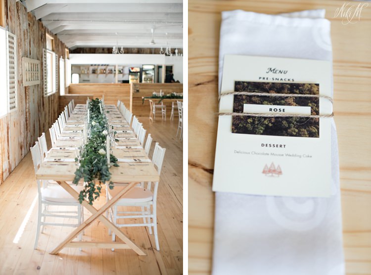 Simple and classic wedding decor at Assegaibosch in the Langkloof