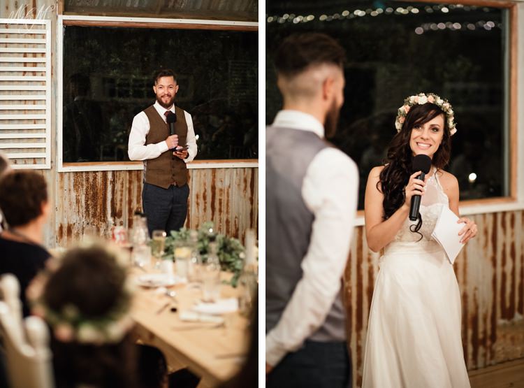 Both Bride and Groom give touching speeches