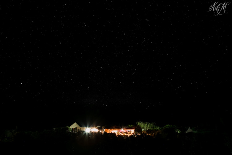 Farm wedding venue under the stars
