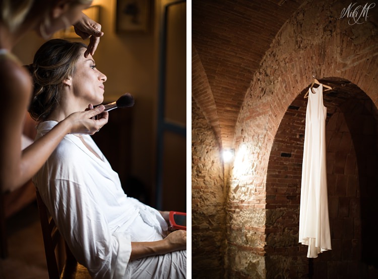 Make-Up and bridal details from a Villi Ricrio Tuscan wedding by destination photographer Niki M
